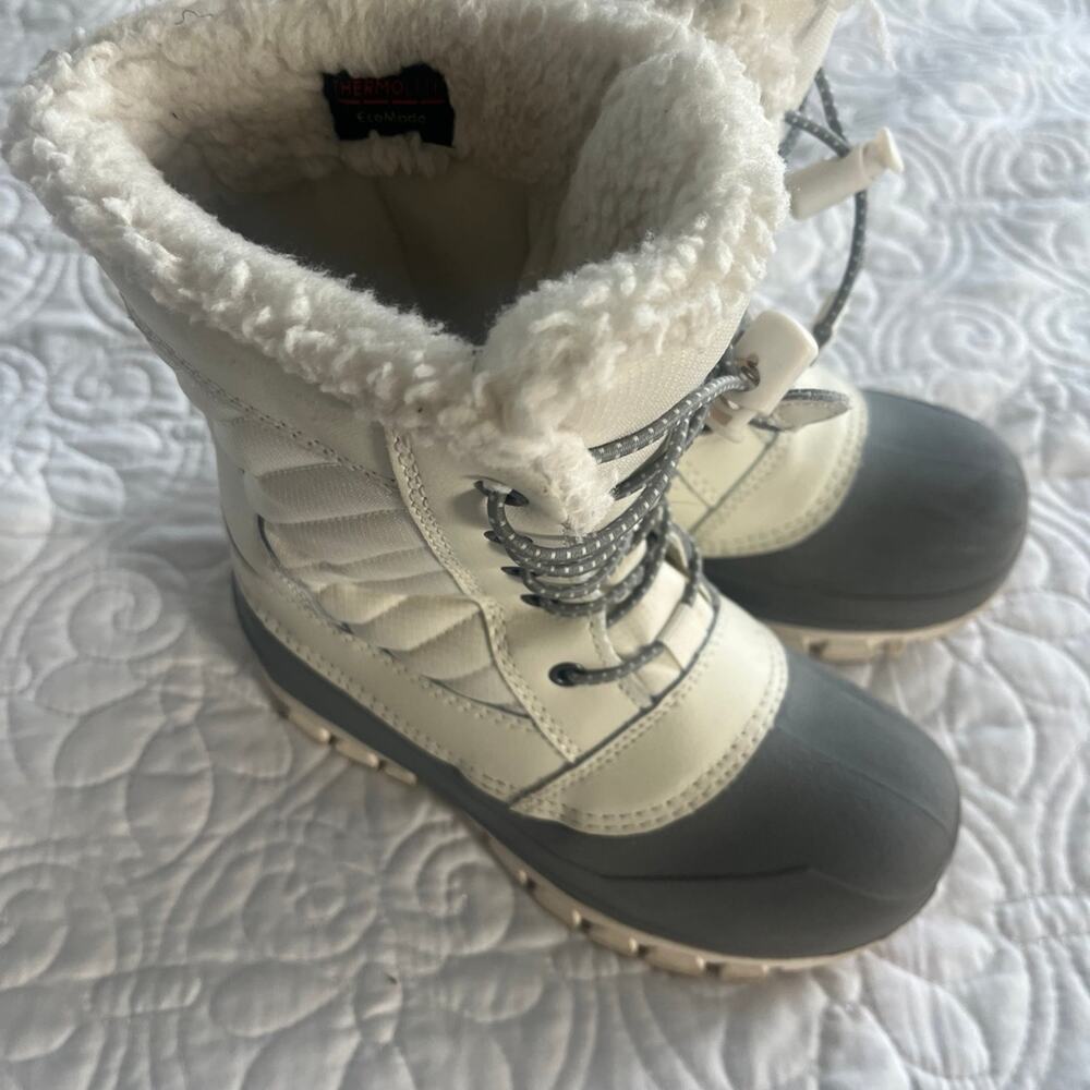 White and Gray Winter Boots with Fur Lining All in Motion Target 13c girls